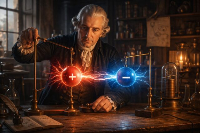 Coulomb-törvény kalkulátor és szemléltető